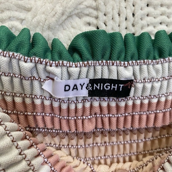 Vtg‎ Striped 70's Romper S Strapless Night & Day Made In USA Rainbow - Picture 3 of 9